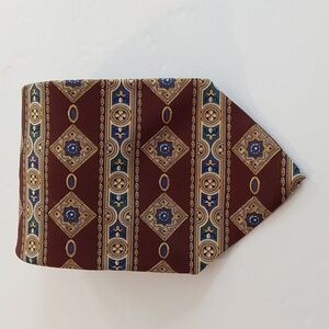 Christian Dior Men's Brown Gold  Patterned Tie Silk Luxury Formal Sz.57'